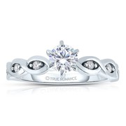 14k White Gold Round Cut Diamond Infinity Engagement Ring - RM1439